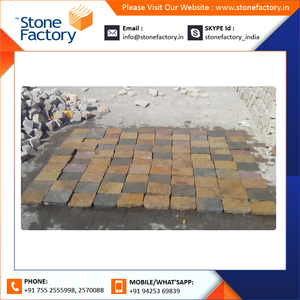 High Grade Cobble <b>Stone</b> Yellow Brown Mix Cobble <b>Stone</b> Parking and Driveway Use Stones - Product Image 5