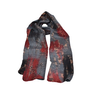 ชุดถุงมือหมวกผ้าพันคอผ้าสักหลาดสีเขียวทำด้วยมือปรับแต่งได้จากเนปาล - Product Image 3