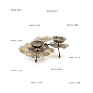 Antique Design <b>Brass</b> 3 Arms <b>Candle</b> <b>Holder</b> Customized Size Leaf Shape <b>Candle</b> <b>Holder</b> For Wholesale Supplier - Product Image 6