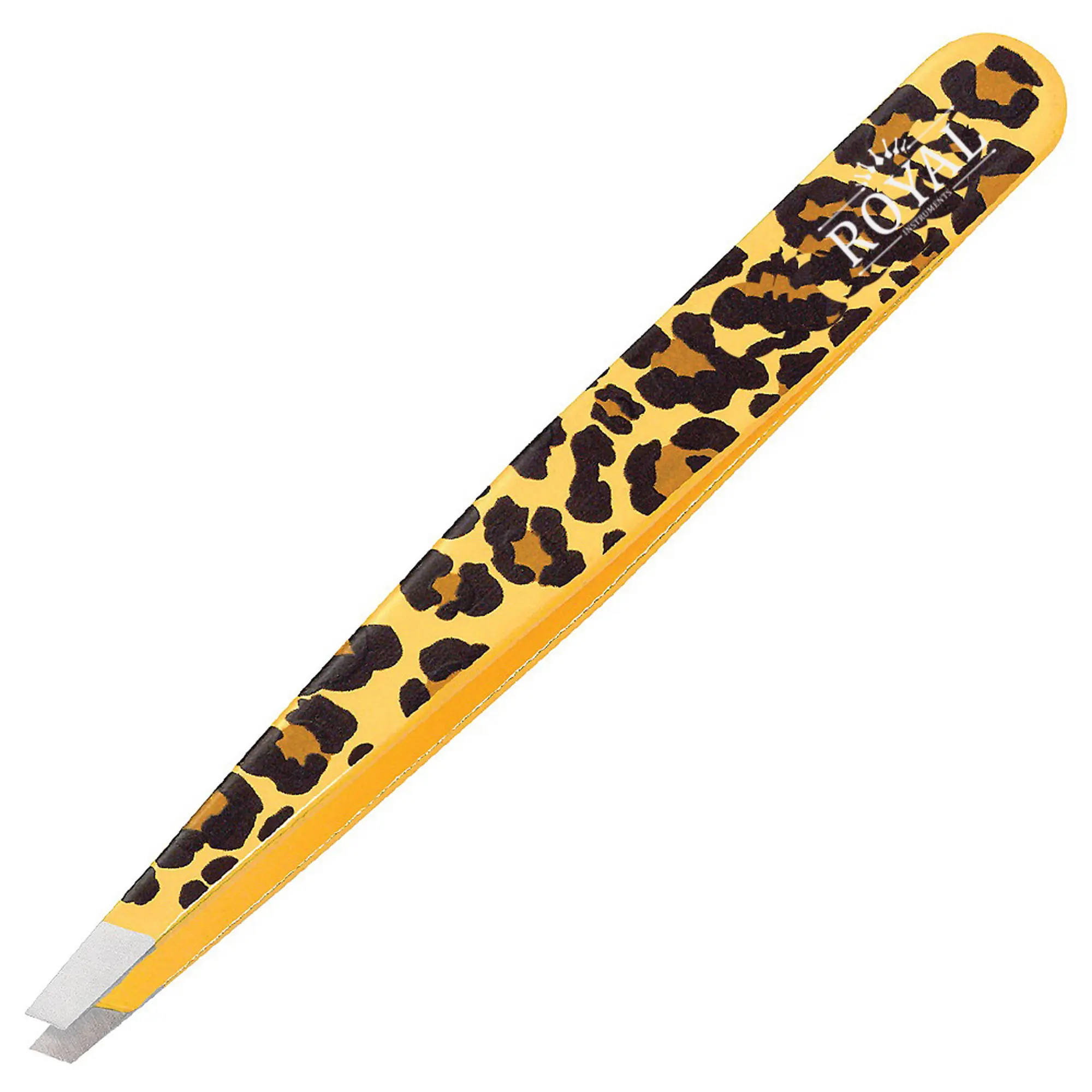Stainless Hair Eyebrow Removing Tweezers Tiger Print Lower Slant Tweezers For Ladies Parlor Use With Private Logo