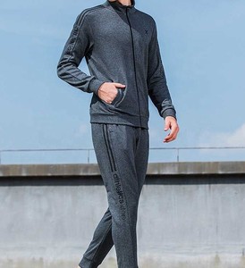 Wholesale Men's Front Full Zip Tight Neck Causal Tracksuit With Side Stripe Men's Slim Fit Sweatsuit - Product Image 2