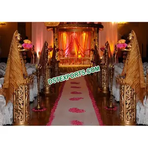 Columna de pilares de fibra para boda, Pilar dorado de Aisleway, para boda india - Product Image 1