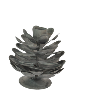 T-LIGHT HOLDER IRON <b>PINE</b> CONE TEALIGHT DESIGN HIGH QUALITY METAL ZINC ANTIQUE CHRISTMAS DECORATION <b>CANDLE</b> HOLDER - Product Image 1