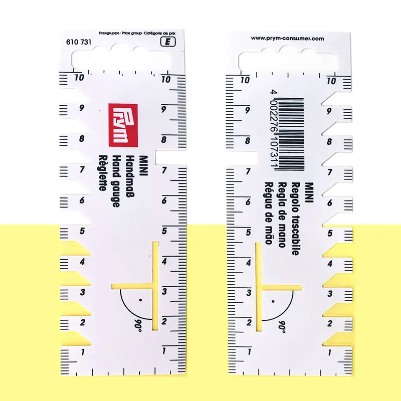 Wholesale Prym 610731 Sewing Measuring Tool Mini Scale Ruler Hand Gauge 10cm White Quilting Cutter Ruler