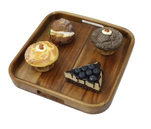 Bandeja de servicio de madera de acacia con asas Bandeja de madera grande para desayuno otomano en la cama Bandeja cuadrada decorativa para sala de estar - Product Image 1