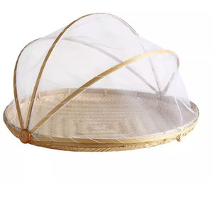 ฝาครอบอาหารทรงสี่เหลี่ยมผืนผ้าทำจากไม้ไผ่สีขาว ผลิตในเวียดนาม สำหรับตกแต่งบ้าน - Product Image 1