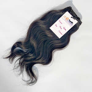 Extensiones de cabello indio Virgen al por mayor, alineadas con cutícula Natural extensiones de cabello, vendedor de cabello a granel humano crudo cabello indio virgen - Product Image 1