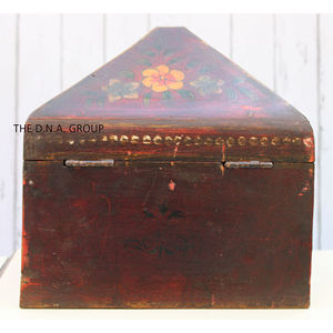 Caja de madera pintada a mano, diseño único, caja de madera hecha a mano en color rojo para regalo - Product Image 6