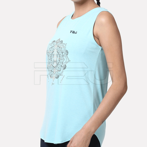 New Arrival Ladies Workout Sports Running Tank Top Custom Printed Embroidery Plus Size Casual Sportswear with Beading for Summer - Product Image 4
