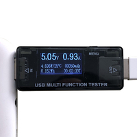 Probador USB de voltaje CC y detección de corriente QC2.0 3,0 Indicador de cargador de Banco de energía DC Voltímetro digital Amperimetro Cur