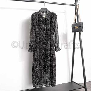 Venta al por mayor de ropa otoño primavera Midi vestido Floral elegante Casual Polka Dot Puff manga vestidos de mujer - Product Image 2