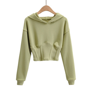 Sweat à capuche pour femme, sweat-shirt design personnalisé de haute qualité, haut court - Product Image 4