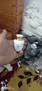 Urne funéraire commémorative en laiton blanc avec patte d'animal gravée dorée, fournitures funéraires, style américain, Brassworld India - Product Image 6