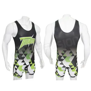 Singlet Gaya Bebas Gulat AS dengan Nama Kustom Singlet Gulat Pemuda Singlet Angkat Besi Setelan