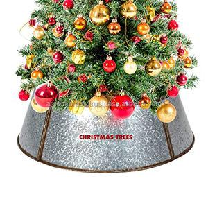 Collier d'arbre en métal galvanisé personnalisable Collier d'arbre en métal galvanisé décoratif clair ornement Pot d'arbre de Noël en métal - Product Image 3