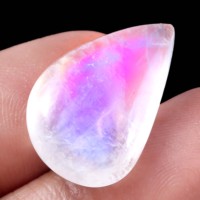 Pierre précieuse naturelle de pierre de lune arc-en-ciel certifiée IGI, qualité AA/AAA, bijoux avec coupe CABOHON
