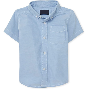 Uniforme escolar unisex de alta calidad, Camisa lisa de manga corta, 100% algodón, servicio OEM para niños de Bangladesh - Product Image 1