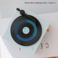 Altavoz Subwoofer inalámbrico con forma de reproductor de discos de carga USB, altavoz Retro portátil nostálgico para música, color azul