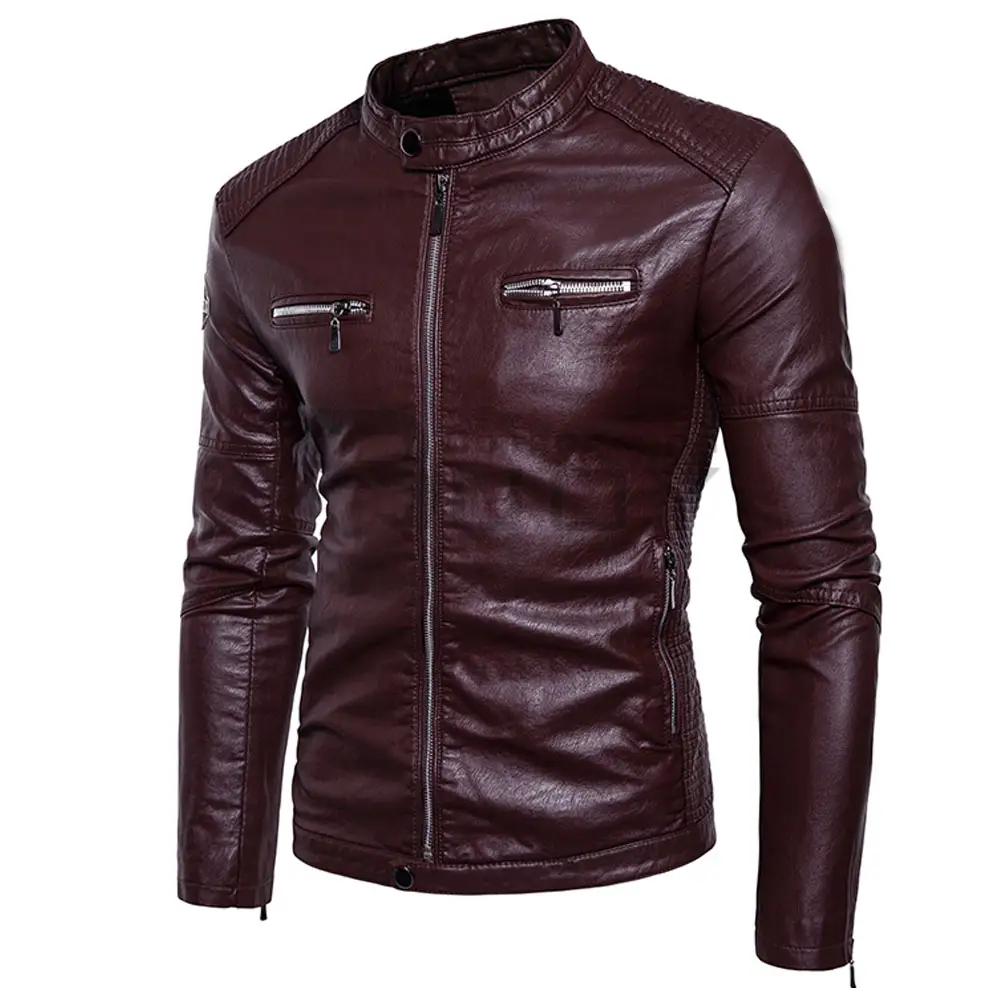 Fashion Clothes Slim Fit Men Leather Jacket with cheap rates