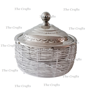 Plato para servir comida de color blanco de acero inoxidable y hierro con cazuela de forma redonda de Calidad exclusiva a granel - Product Image 2