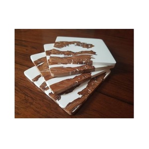 Juego de posavasos para tazas de café y té de diseño Cuadrado y Redondo al por mayor, posavasos de resina de madera con soporte de almohadilla calefactable para mantel decorativo para el hogar - Product Image 4