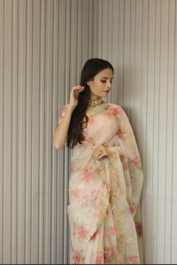 Serpillière en Organza pour femme, vêtement de soirée, avec broderie lourde, travail avec des diamants - Product Image 3