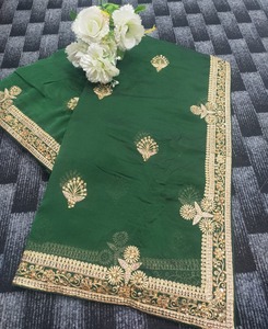 ชุดสะสมล่าสุดสำหรับผู้หญิงอินเดียสวมส่าหรีพร้อมเสื้อส่าหรีสาวเซ็กซี่สีส้มพร้อมเสื้อ - Product Image 5