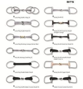 Broca de anillo suelta biselada para montar a caballo de una sola articulación de acero inoxidable de alta calidad con logotipo personalizado y costuras elegantes - Product Image 2