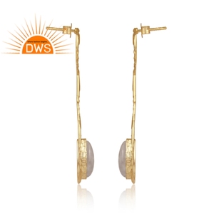 Fancy Design Gold Plated 925 Silver <b>Earrings</b> Supplier Rainbow <b>Moon</b> <b>Earrings</b> Natural Gemstone Jewelry - Product Image 3