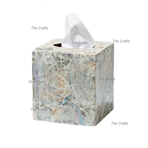 Servilletero de madera con caja de pañuelos decorativa de trabajo de nácar para uso en el hogar y la cocina del Hotel - Product Image 1