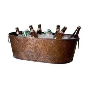 Refroidisseur de vin fini en cuivre fait à la main, unique, personnalisé, styliste, impression de logo personnalisé, élégant, antique, décoratif - Product Image 1