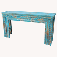 Table console d'entrée en bois massif de mangue rustique antique vintage vieilli, fabriquée à la main, pour salon, vente en gros