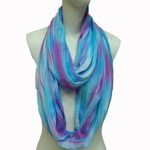 Polyester Infinity Scarves Fashion Neck wear for Girls Multi Printed Loop Scarf Ladies Scarfs for Summer