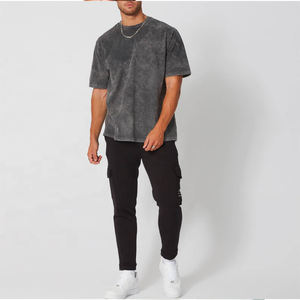 T-shirt personnalisé pour homme, lavage à l'acide, 100% coton, séchage rapide, respirant, toutes tailles disponibles - Product Image 1