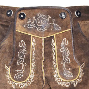 Pantalones cortos bávaros Oktoberfest Trachten para mujer Nueva condición Logotipo de encaje Estilo frontal plano Invierno Kniebundhosen Bordado de pana - Product Image 4