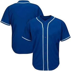 Maillot de baseball sur mesure pour hommes, vêtements de sport de haute qualité à 6 boutons, uniforme bleu respirant, grande taille pour garçons - Product Image 5