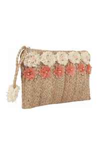 กระเป๋าถือสานทรงซองจดหมายแบบโบฮีเมียนสำหรับผู้หญิง ฤดูร้อน ขนาดใหญ่ มีซิป ใส่เหรียญได้ ทำด้วยมือ พร้อมพู่ห้อย - Product Image 2