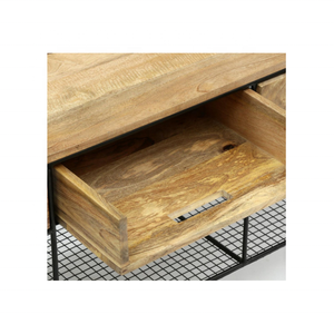 Mueble de TV Moderno Industrial con Diseño de Malla de Perlas, Madera y Metal, Hecho a Mano, para Sala de Estar, Oficina en Casa y Hoteles - Product Image 5