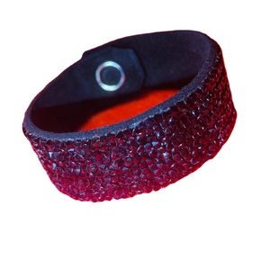 Best Quality Vintage Latest Design Fashion Suede <b>Leather</b> <b>Bracelet</b> With Black Rock Crystal/ Rhinestone/Beaded Manufacturer - Product Image 1