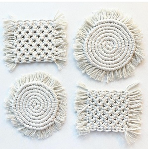 Cotton Braid Coaster Handmade Fashion Macrame Non-slip <b>Cup</b> <b>Mat</b> - Product Image 2
