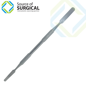Espátula de cemento dental quirúrgico de plata de doble punta con agarre acolchado de lujo, herramienta manual de mezcla restauradora - Product Image 1