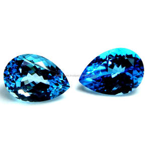 พลอยบุษราคัมสีฟ้าแบบสวิสปรับเทียบขนาดได้5X3-6X4มม. พลอยพลอยพลอยพลอยพลอยบุษราคัมกึ่งสวิสสีน้ำเงิน - Product Image 3