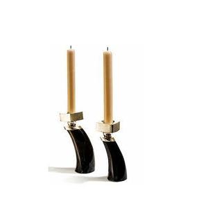 Bougeoir en corne de buffle en cristal avec support en métal Porte-bougie élégant pour la décoration de la maison et du festival de mariage Pièce au design unique - Product Image 2