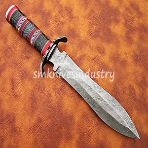 Amazing Work Of Art Custom <b>Hand</b> Made Damascus Hunting Knife with Leather sheath (smk1385) - Product Image 4
