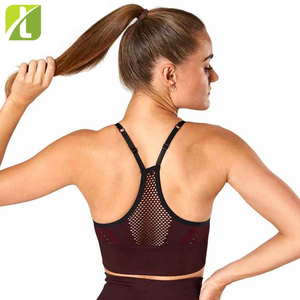 Soutien-gorge de sport en maille autocollante, sexy, Extra large, bordure autour de la taille, rembourrage amovible, culotte bordeaux - Product Image 3