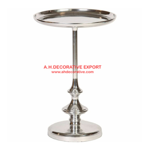 Muebles de oficina de alta calidad, mesa lateral y final para el hogar, acabado de espejo plateado decorativo, con 3 soportes de patas - Product Image 3