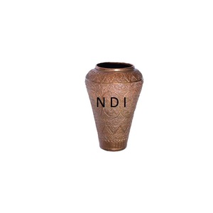Home And Wedding Party Decoration Flower Pot Embossed Design Copper Finishing Flower <b>Vase</b> <b>Unique</b> Style Flower <b>Vase</b> - Product Image 1