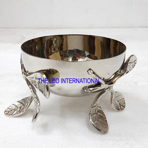 Bol décoratif japonais en fer et aluminium, forme ronde, finition dorée, motif feuille et fleur, pour la décoration de la maison - Product Image 5