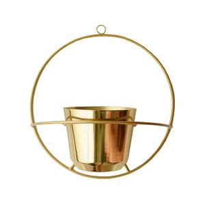 Jardinière décorative d'extérieur pour la maison Pot de fleur en métal Jardinière de décoration de fête de mariage Finition dorée de haute qualité - Product Image 1