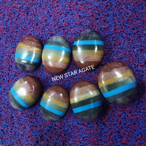 Florero de la INDIA de 7 Chakras de piedra preciosa Palmstone, ágata de amor, compra de nueva estrella Feng Shui, de negocios, hecho a mano: piedra de Palma - Product Image 4